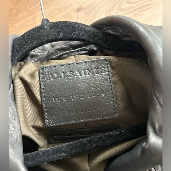 EUC Allsaints Elva leather jacket sz 2 - Picture 4 of 11